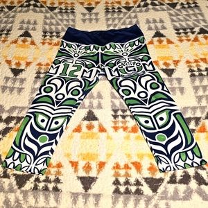 TRIBAL PRINT Seahawks 12 legging by G Wear Designed in the NW Sz M